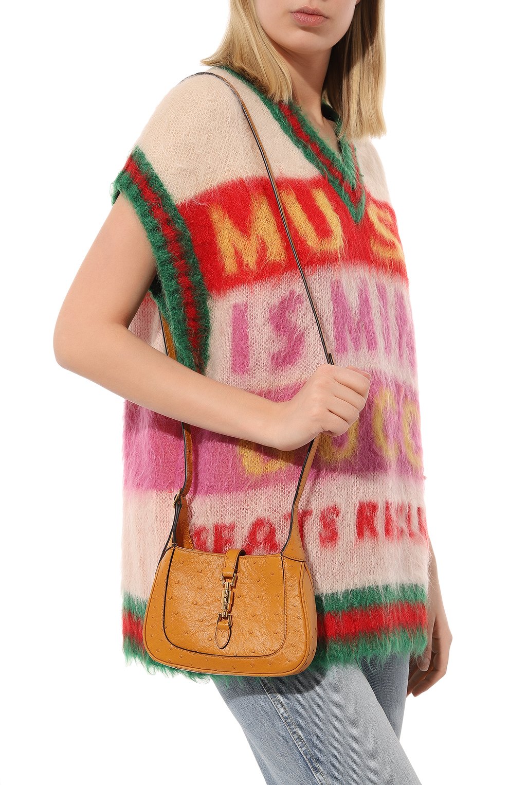 Сумка jackie 1961 mini из кожи страуса GUCCI, арт. 637091 EY00G, фото 2