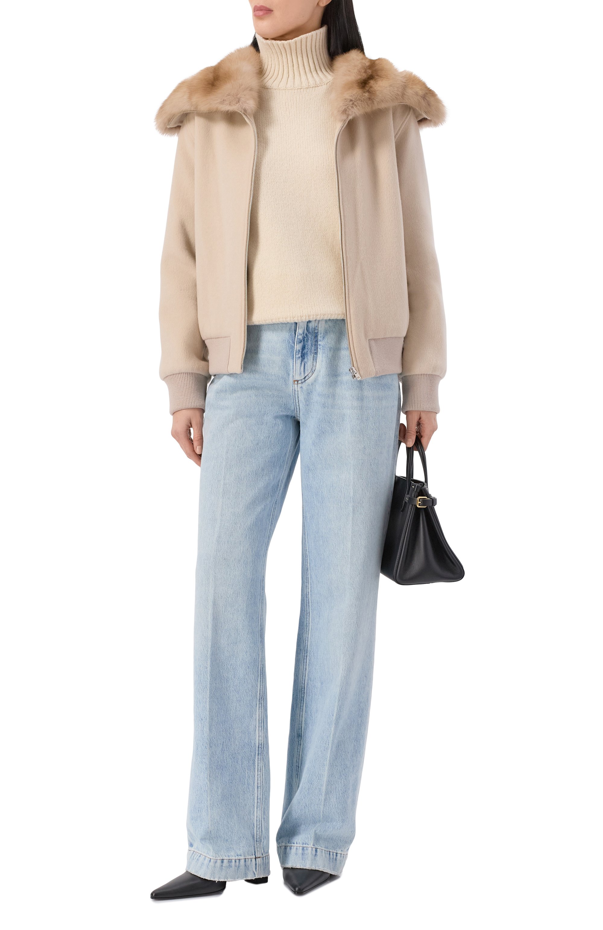 Бомбер из шерсти и кашемира с отделкой из соболя YVES SALOMON, арт. V90760/CAZI, фото 2