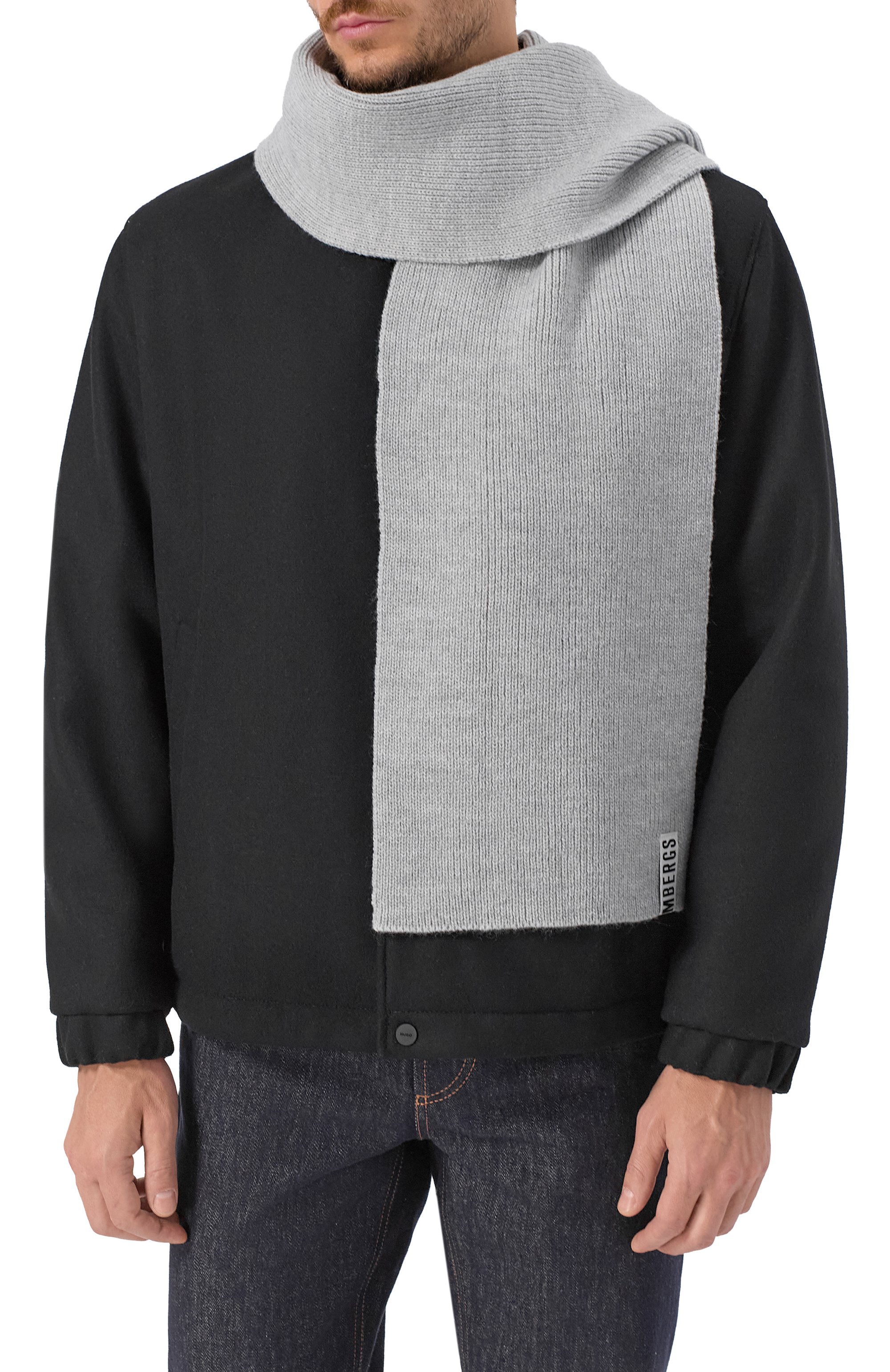 Шарф DIRK BIKKEMBERGS светло-серого цвета по цене 5995 руб., арт. BKSC01202K, фото 2 Шарф DIRK BIKKEMBERGS, арт. BKSC01202K, фото 2