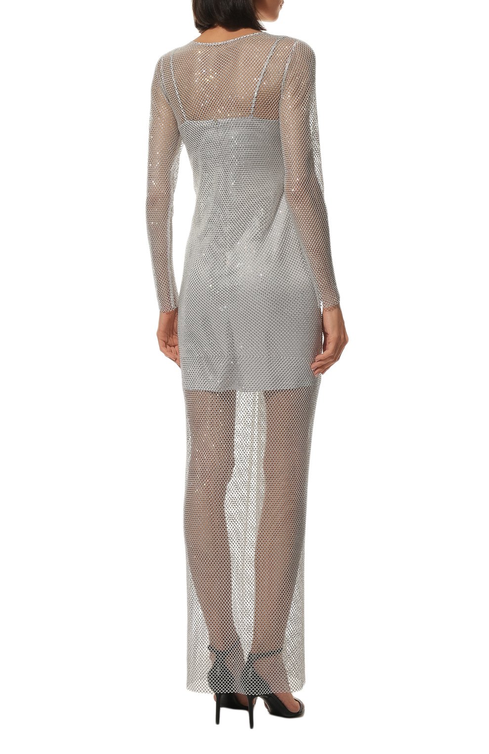 Платье VNINE серебряного цвета по цене 131000 руб., арт. VN-05/DRESS, фото 4 Платье VNINE, арт. VN-05/DRESS, фото 4