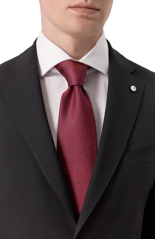 Шелковый галстук Brioni O61D00-PC443 Бордовый  O61D00-PC443 Фото 2