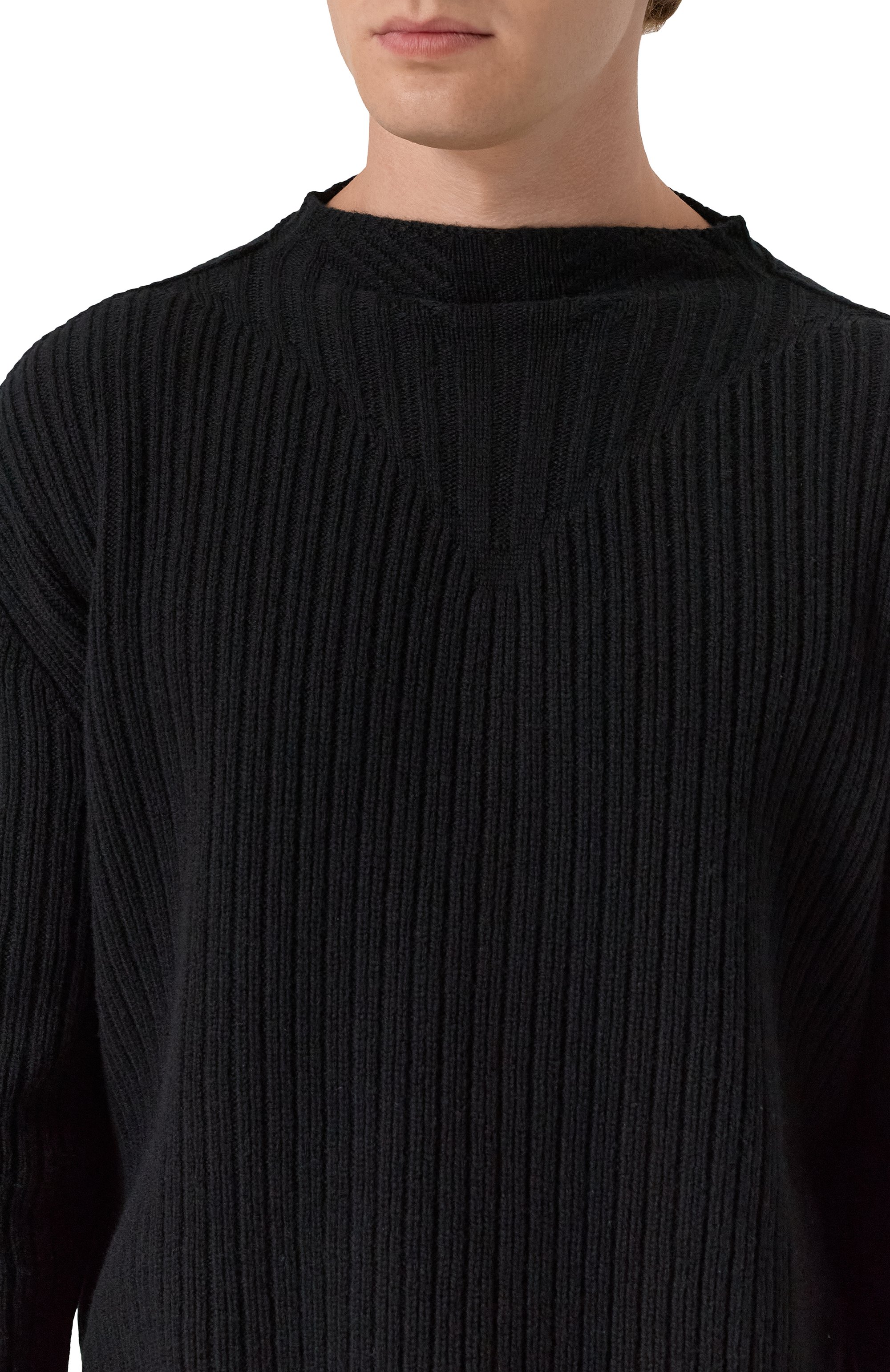 Шерстяной свитер RICK OWENS черного цвета по цене 106000 руб., арт. RU02E1649/KWV, фото 5 Шерстяной свитер RICK OWENS, арт. RU02E1649/KWV, фото 5