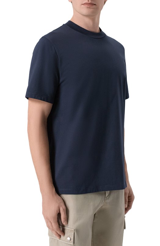 Хлопковая футболка Jil Sander J21GC0004/J45084 Синий  J21GC0004/J45084 Фото 3