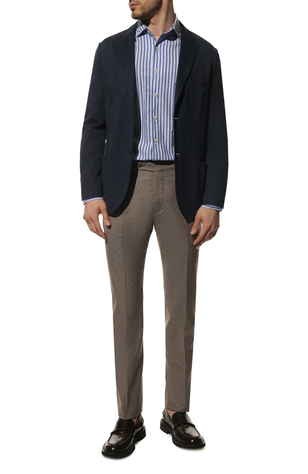 Рубашка из хлопка и льна ALESSANDRO GHERARDI синего цвета по цене 22350 руб., арт. D0UBLEL/6630, фото 2 Рубашка из хлопка и льна ALESSANDRO GHERARDI, арт. D0UBLEL/6630, фото 2