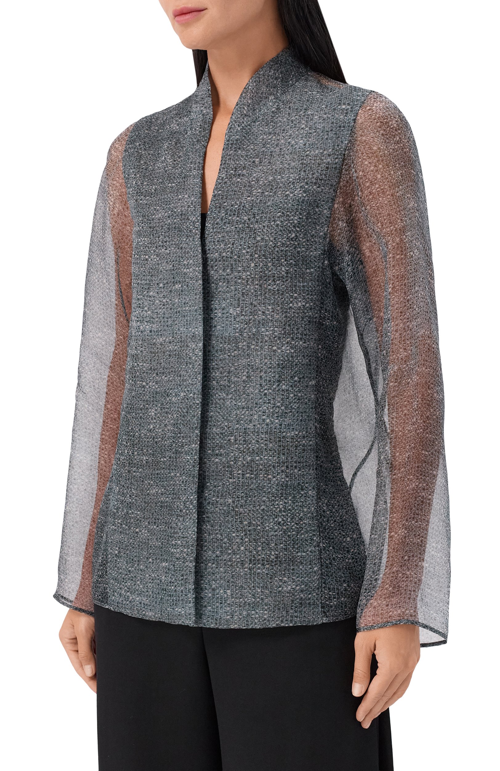 Шелковая блузка GIORGIO ARMANI серого цвета по цене 215000 руб., арт. GW003913/TE23102, фото 3 Шелковая блузка GIORGIO ARMANI, арт. GW003913/TE23102, фото 3
