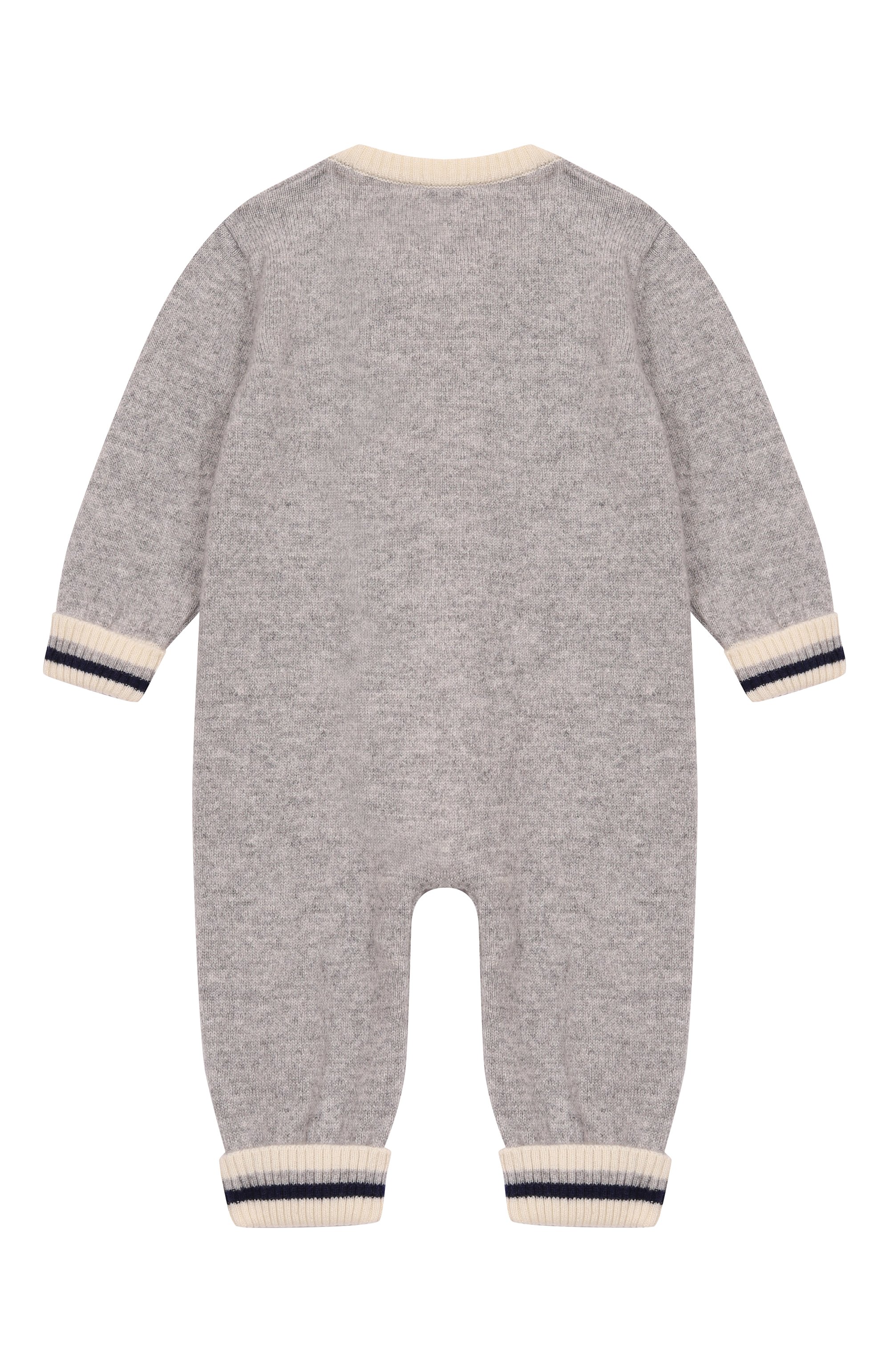 Кашемировый комбинезон BABY T серого цвета по цене 24500 руб., арт. 25AIC821TZ/1M-12M, фото 2 Кашемировый комбинезон BABY T, арт. 25AIC821TZ/1M-12M, фото 2