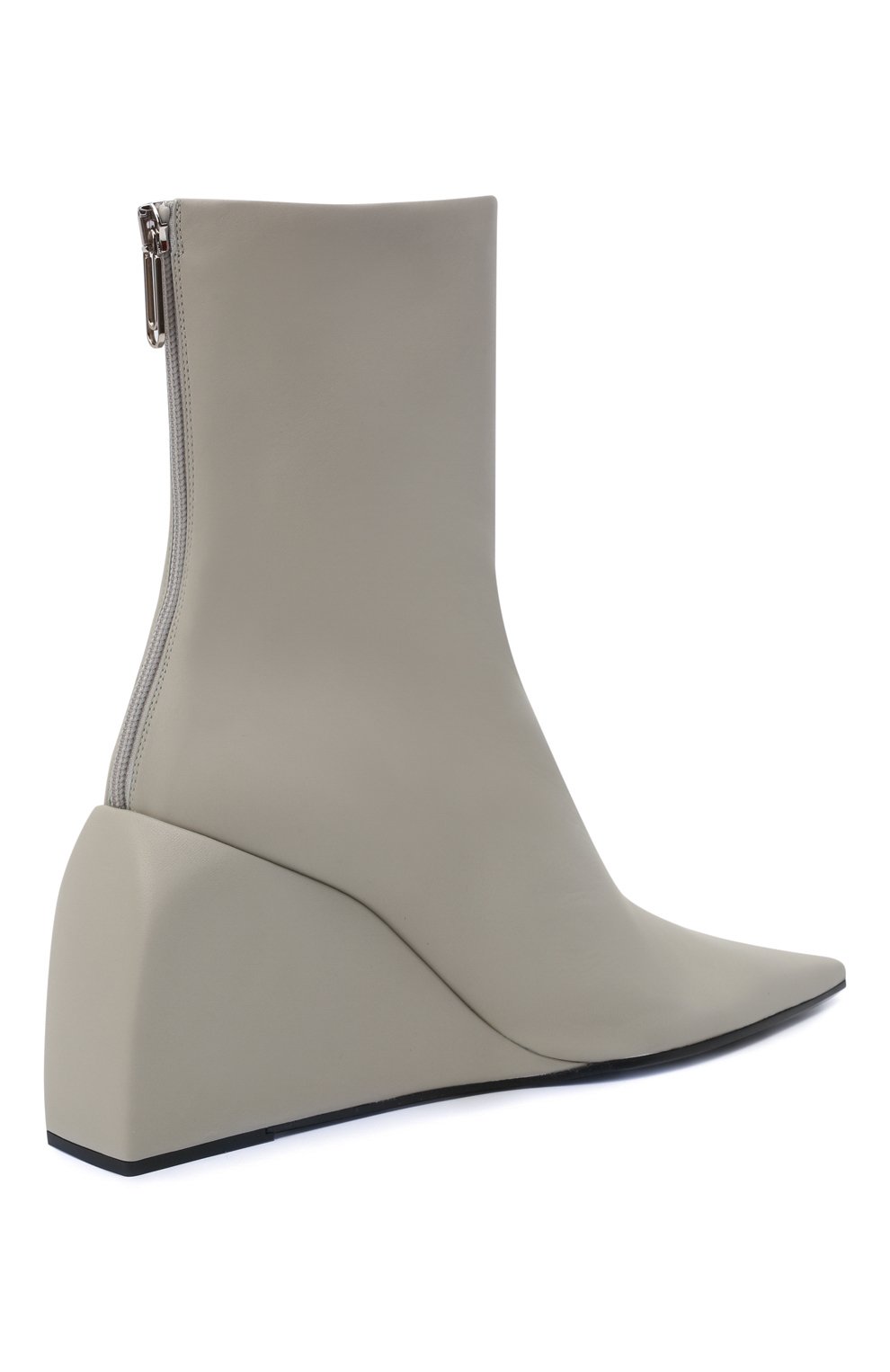 Кожаные ботильоны nappa doll OFF-WHITE серого цвета по цене 109500 руб., арт. 0WIE014F21LEA0010900, фото 4 Кожаные ботильоны nappa doll OFF-WHITE, арт. 0WIE014F21LEA0010900, фото 4