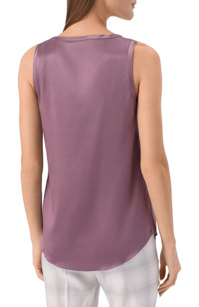 Атласный топ BRUNELLO CUCINELLI фиолетового цвета по цене 99500 руб., арт. M0C59E0600, фото 4 Атласный топ BRUNELLO CUCINELLI, арт. M0C59E0600, фото 4