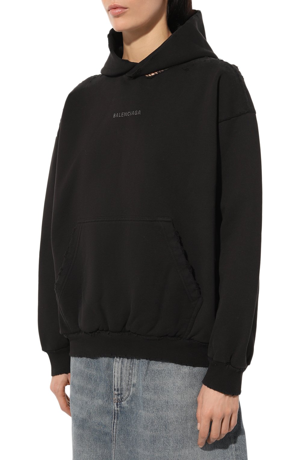 Хлопковое худи BALENCIAGA, арт. 767877/TQVY1, фото 3