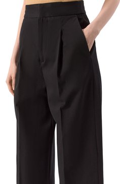 Женские хлопковые брюки MSGM черного цвета, арт. 3841MDP20/257138 | Фото 5 (Материал внешний: Хлопок; Женское Кросс-КТ: Брюки-одежда; Стили: Кэжуэл; Силуэт Ж (брюки и джинсы): Прямые; Длина (брюки, джинсы): Стандартные)