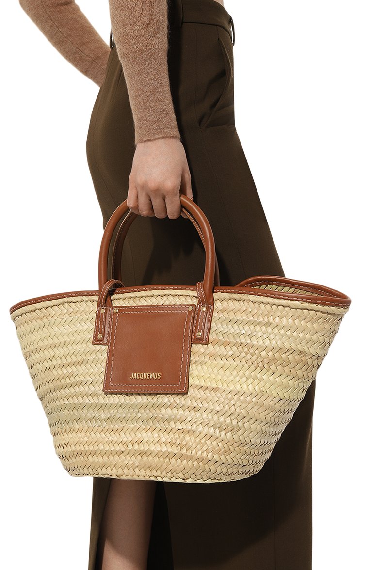 Женская сумка le panier soleil JACQUEMUS бежевого цвета, арт. 23E/223BA045-3072 | Фото 2 (Размер: medium; Материал: Рафия; Автоматизация ТО: Проставлено; Автоматизация состава: Проставлено)