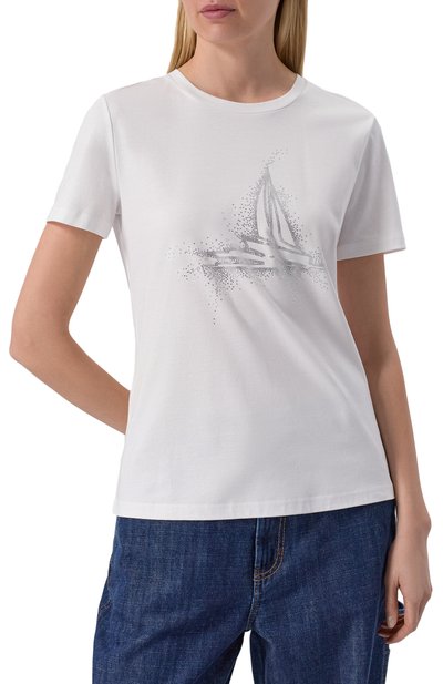 Хлопковая футболка MAX MARA STUDIO, арт. LAGHI, фото 3