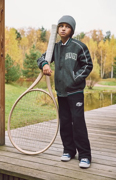 Хлопковые брюки MSGM KIDS, арт. F4MSJBFP203, фото 4