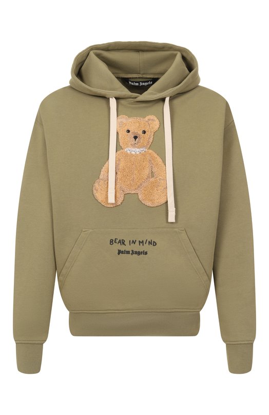 Хлопковое худи Palm Angels PMBB17DF25FLE004 Хаки PMBB17DF25FLE004