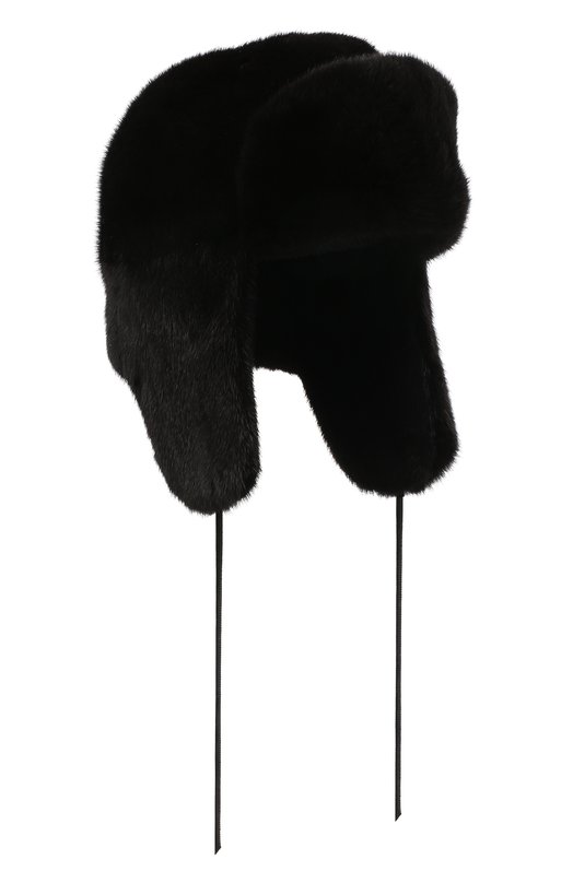 Шапка-ушанка из меха норки FurLand 0217500110147600000 Чёрный 0217500110147600000