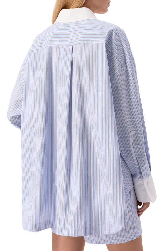 Хлопковая рубашка The Attico 260WCH00004/CCC127AA Голубой  260WCH00004/CCC127AA Фото 4