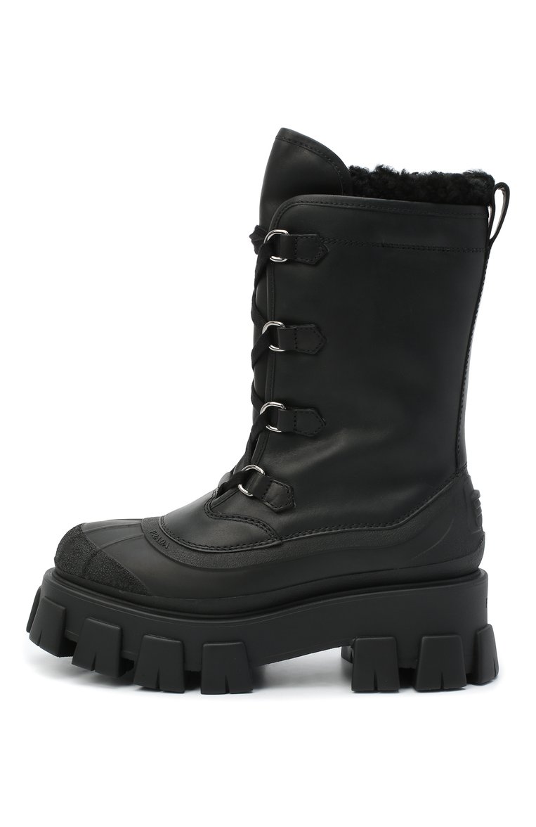 Кожаные ботинки PRADA, арт. 1U363M-3A6N-F0002-ZF55, фото 2