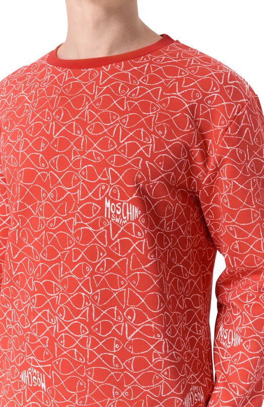 Хлопковый свитшот Moschino A1701/9310 Красный  A1701/9310 Фото 5