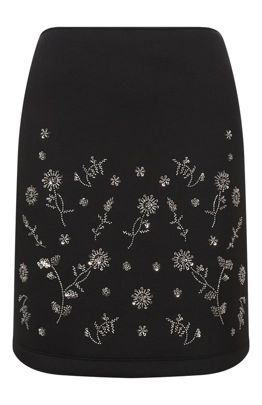 Юбка с отделкой пайетками и бисером Weekend Max Mara WKDTUB0 Чёрный WKDTUB0