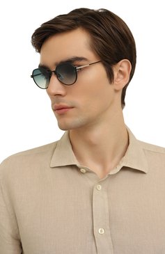 Женские солнцезащитные очки SATO EYEWEAR синего цвета, арт. BELEL/S205 | Фото 3 (Кросс-КТ: С/з-унисекс; Региональные ограничения белый список (Axapta Mercury): Не проставлено; Нос: Не проставлено; Тип очков: С/з; Материал: Металл; Очки форма: Круглые; Оптика Гендер: оптика-унисекс)