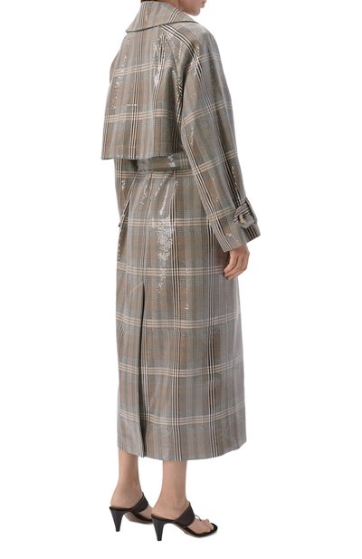 Тренч с отделкой пайетками CHAPURIN серого цвета по цене 150000 руб., арт. CT/17395/28976-М, фото 4 Тренч с отделкой пайетками CHAPURIN, арт. CT/17395/28976-М, фото 4