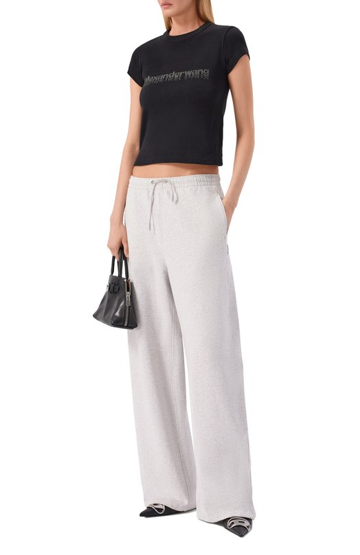 Хлопковые брюки Alexander Wang 1CC2264040 Серый  1CC2264040 Фото 2