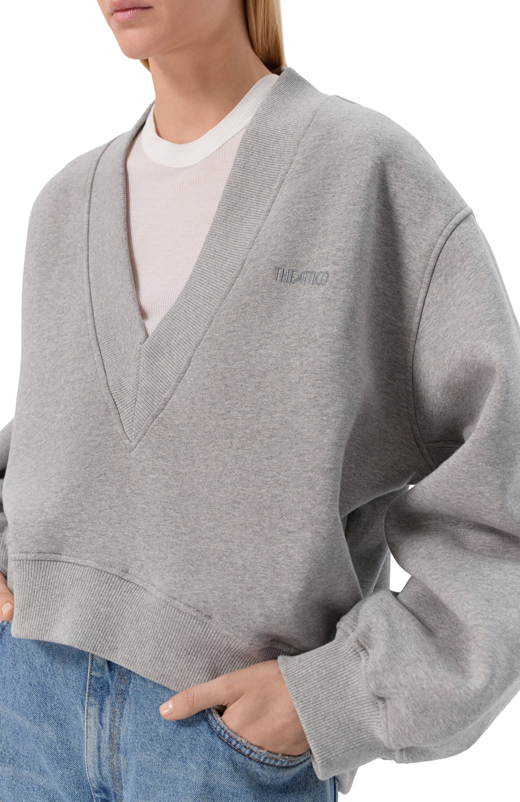 Хлопковый свитшот THE ATTICO, арт. 260WCF00010/JJF003AA, фото 5