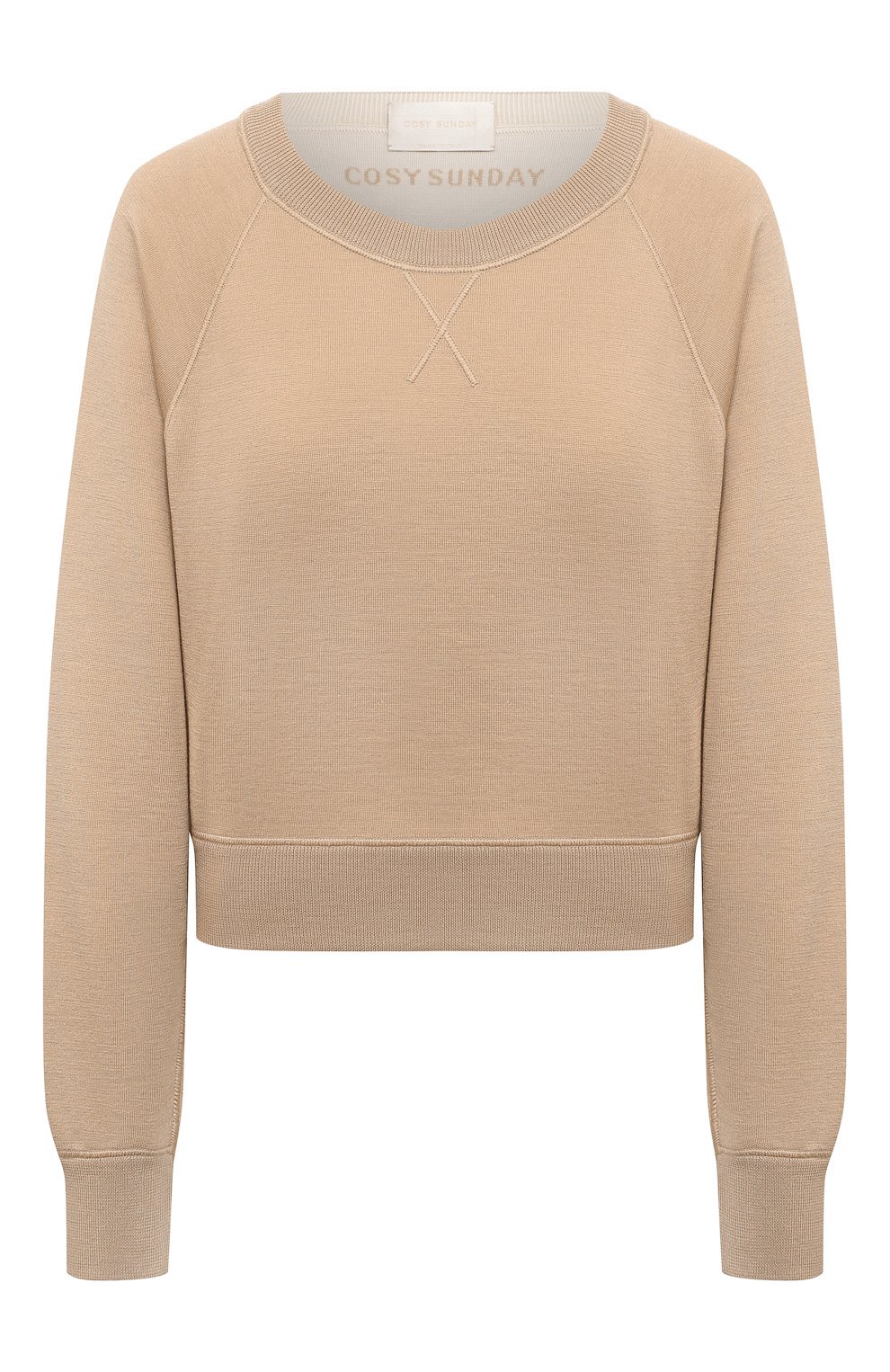 Свитшот из шерсти и шелка COSY SUNDAY бежевого цвета по цене 93300 руб., арт. S1-009-, фото 1 Свитшот из шерсти и шелка COSY SUNDAY, арт. S1-009-, фото 1