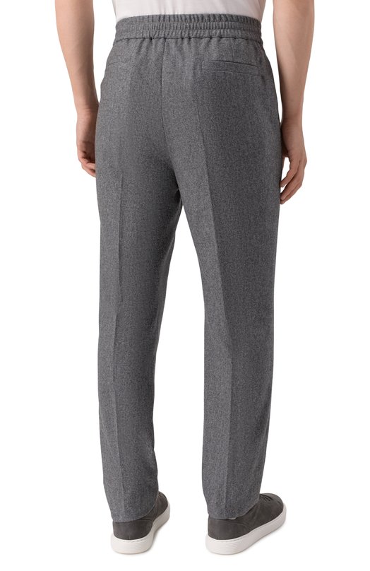 Шерстяные брюки Brunello Cucinelli M038PE1740 Серый  M038PE1740 Фото 4