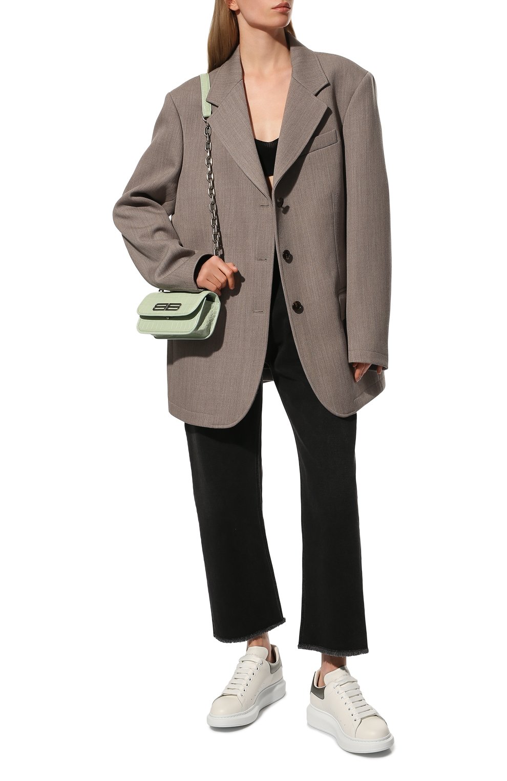 Кожаные кеды oversized ALEXANDER MCQUEEN, арт. 553770/WHFBU, фото 2