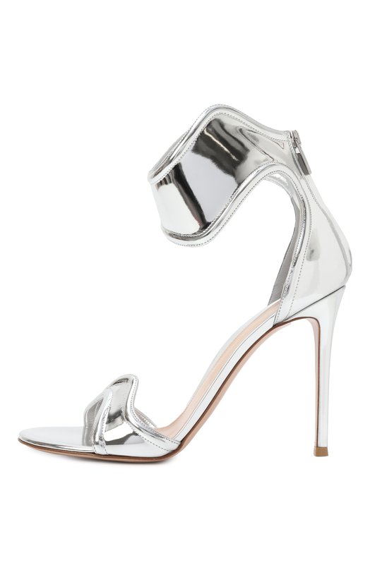 Кожаные босоножки Lucrezia 105 Gianvito Rossi G61705.15RIC.METARGE Серебряный  G61705.15RIC.METARGE Фото 4