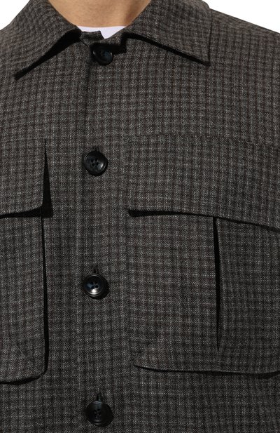 Шерстяная рубашка KITON темно-серого цвета по цене 123000 руб., арт. UMC013K0127C01, фото 5 Шерстяная рубашка KITON, арт. UMC013K0127C01, фото 5