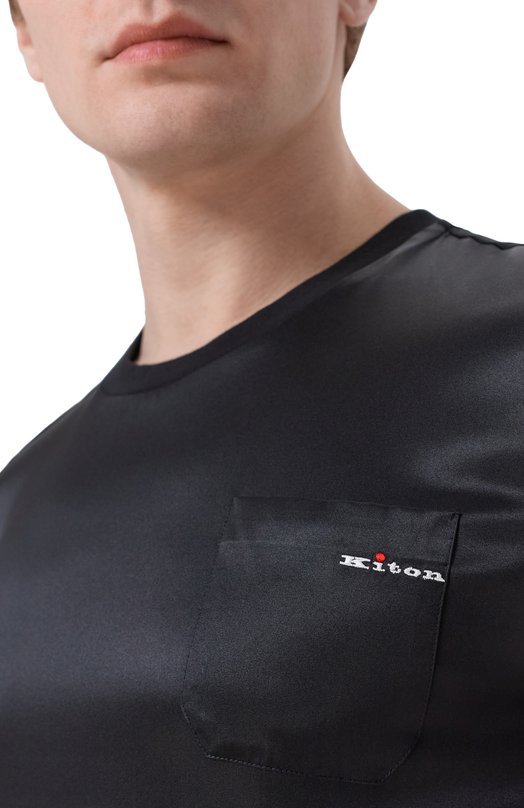 Шелковая футболка Kiton UNWM019K0760H Чёрный  UNWM019K0760H Фото 5