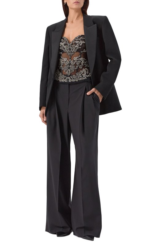 Топ с отделкой стразами и пайетками Zuhair Murad PTP25015/EM0R005 Чёрный  PTP25015/EM0R005 Фото 2