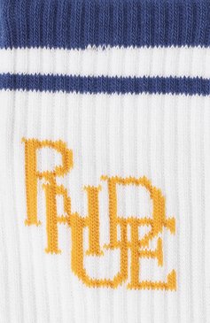 Мужские хлопковые носки RHUDE белого цвета, арт. RHPS24S005616153 | Фото 2 (Материал внешний: Хлопок; Материал сплава: Проставлено; Нос: Не проставлено; Кросс-КТ: бельё)