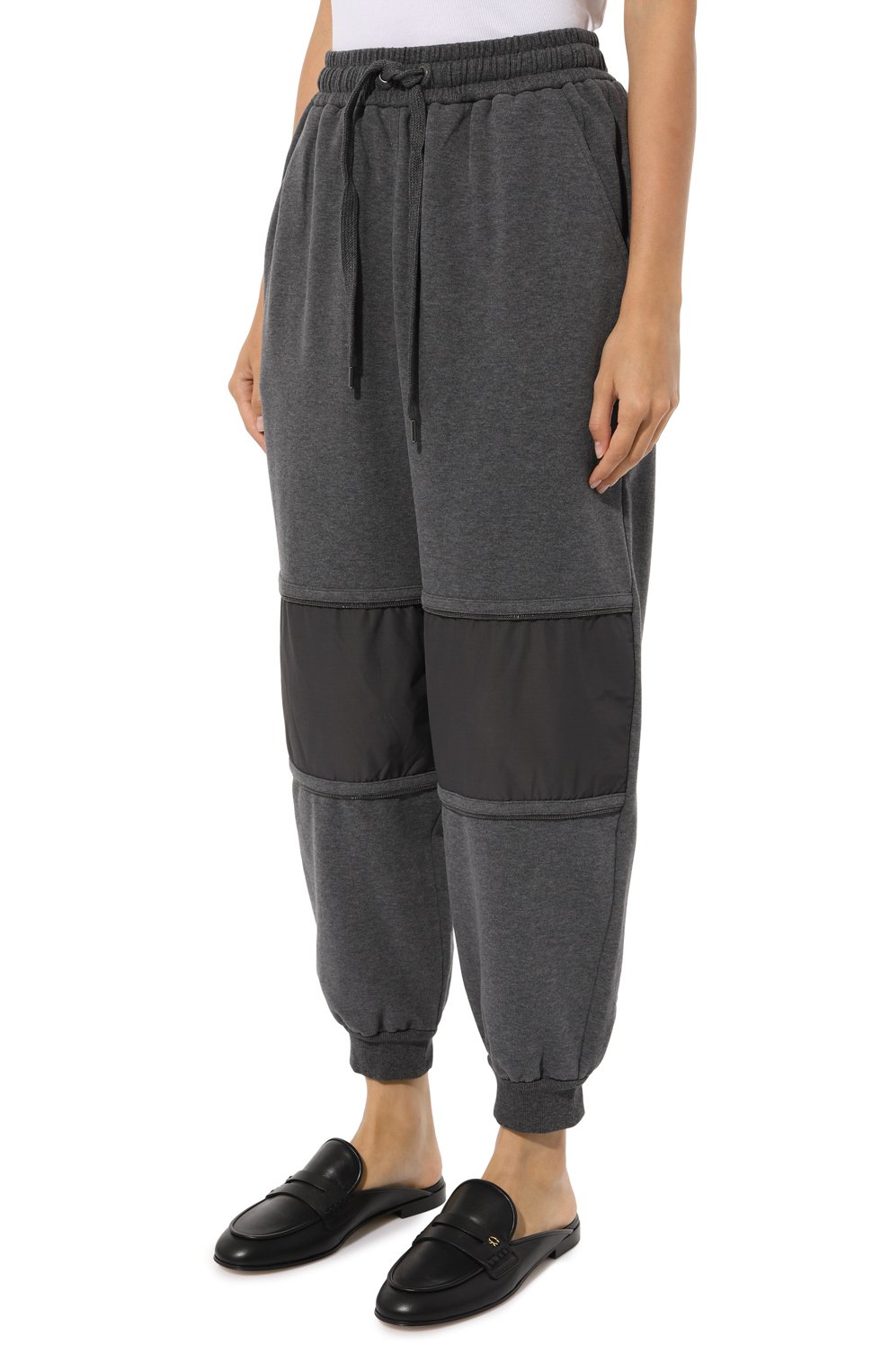 Хлопковые джоггеры BRUNELLO CUCINELLI серого цвета по цене 166500 руб., арт. MN05NB1266, фото 3 Хлопковые джоггеры BRUNELLO CUCINELLI, арт. MN05NB1266, фото 3