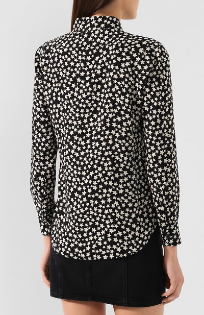 Рубашка с принтом SAINT LAURENT черного цвета по цене 134500 руб., арт. 395733/Y783U, фото 4 Рубашка с принтом SAINT LAURENT, арт. 395733/Y783U, фото 4