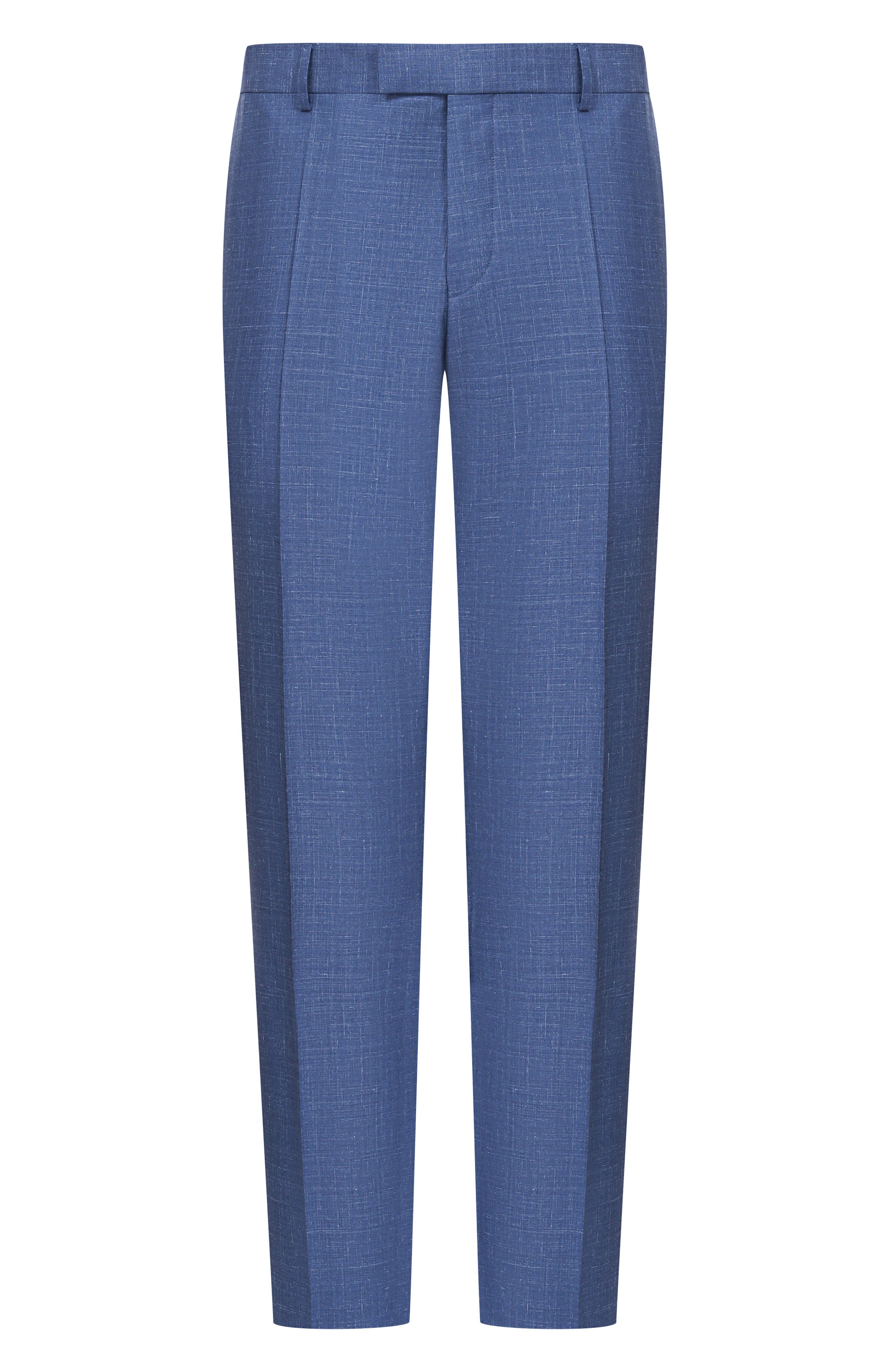 Брюки из шерсти и шелка BOSS синего цвета по цене 34950 руб., арт. 50562605, фото 1 Брюки из шерсти и шелка BOSS, арт. 50562605, фото 1