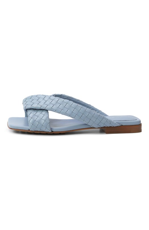 Кожаные шлепанцы Riva Bottega Veneta 837897/V2ED0 Голубой  837897/V2ED0 Фото 4