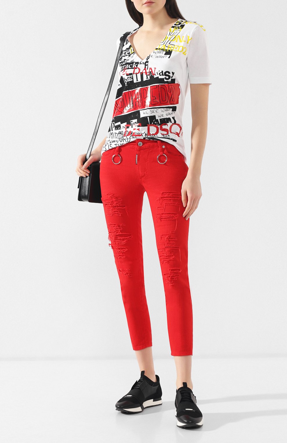 Хлопковая футболка DSQUARED2 белого цвета по цене 15500 руб., арт. S75GC0974/S22427, фото 2 Хлопковая футболка DSQUARED2, арт. S75GC0974/S22427, фото 2