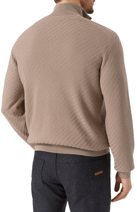 Джемпер из хлопка и шелка Brioni UMS70L/PAK22 Бежевый  UMS70L/PAK22 Фото 4