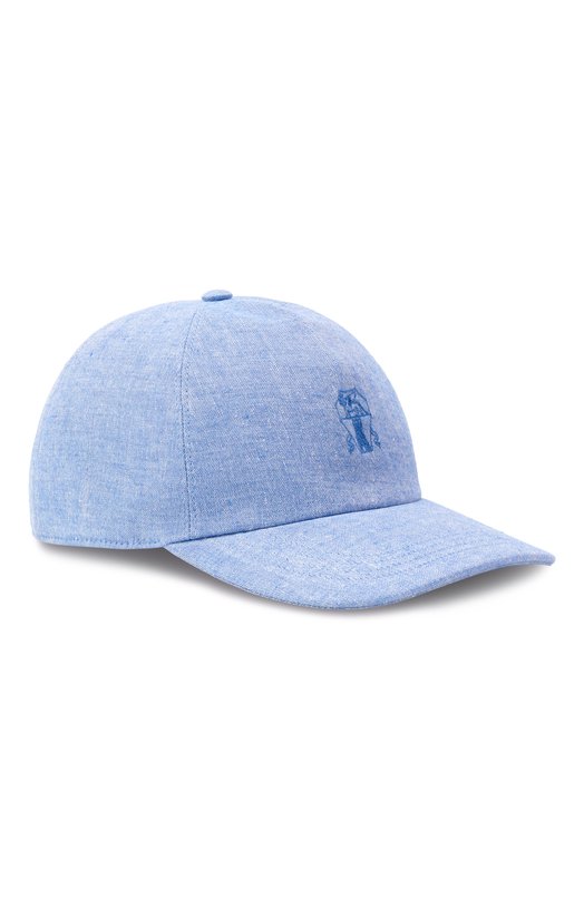 Льняная бейсболка Brunello Cucinelli MCAP91016 Голубой MCAP91016