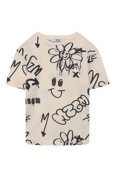 Хлопковая футболка MSGM KIDS, арт. F5MSJBTH244