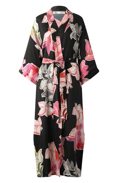 Женский халат из хлопка и шелка ANY WOWZERS, арт. ROBE01-MAXI-LILBLC