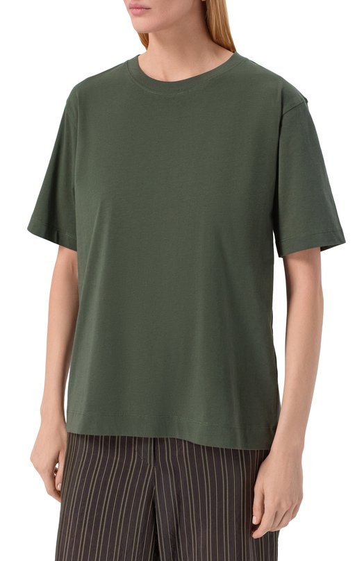 Хлопковая футболка Dries Van Noten 011101-2600-613 Зелёный  011101-2600-613 Фото 3
