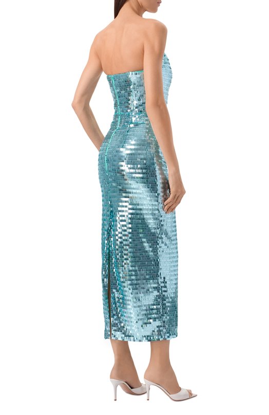 Платье с отделкой пайетками Sasha Kim SK-00001854 Голубой  SK-00001854 Фото 3
