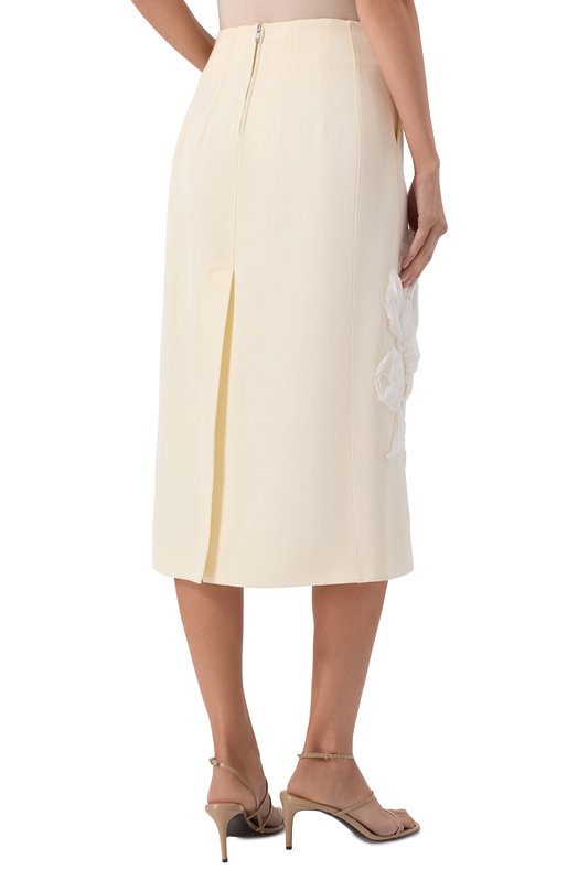 Юбка из вискозы и шелка Jil Sander J03MA0222/J65005 Кремовый  J03MA0222/J65005 Фото 4