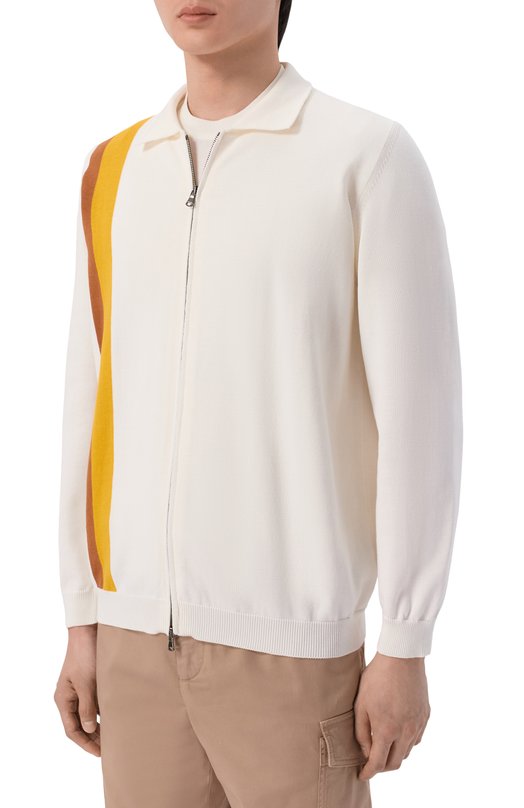 Хлопковый кардиган Kiton UMM0767 Белый  UMM0767 Фото 3