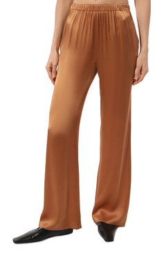 Женские брюки ANTONELLI FIRENZE темно-бежевого цвета, арт. G8277L/794 | Фото 3 (Силуэт Ж (брюки и джинсы): Широкие; Материал внешний: Шелк, Синтетический материал; Стили: Гламурный; Длина (брюки, джинсы): Стандартные; Женское Кросс-КТ: Брюки-одежда; Материал сплава: Проставлено; Драгоценные камни: Проставлено)