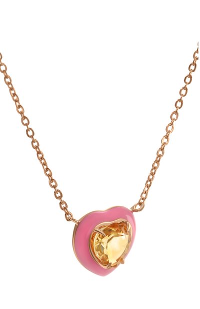 Подвеска с цитрином и розовой эмалью courage MOONKA золотого цвета по цене 15900 руб., арт. crg-nl1-ctr, фото 4 Подвеска с цитрином и розовой эмалью courage MOONKA, арт. crg-nl1-ctr, фото 4